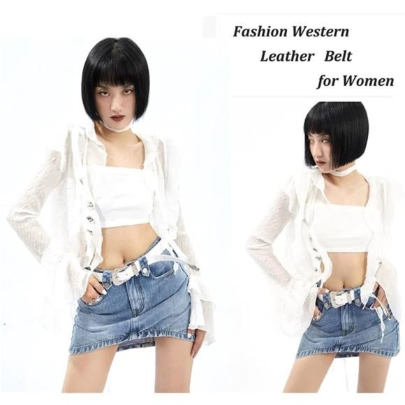 Y2KFASHN Leather Western Belts Country Belts With Buckle Cowboy Vintage Belts main image 4